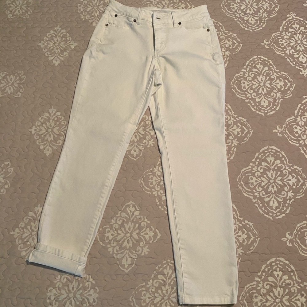 Talbots white curvy ankle denim jeans